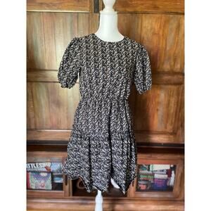 Western Style Tiered Cowgirl Dress Size X-Large Crew‎ Neck Short Sleeve